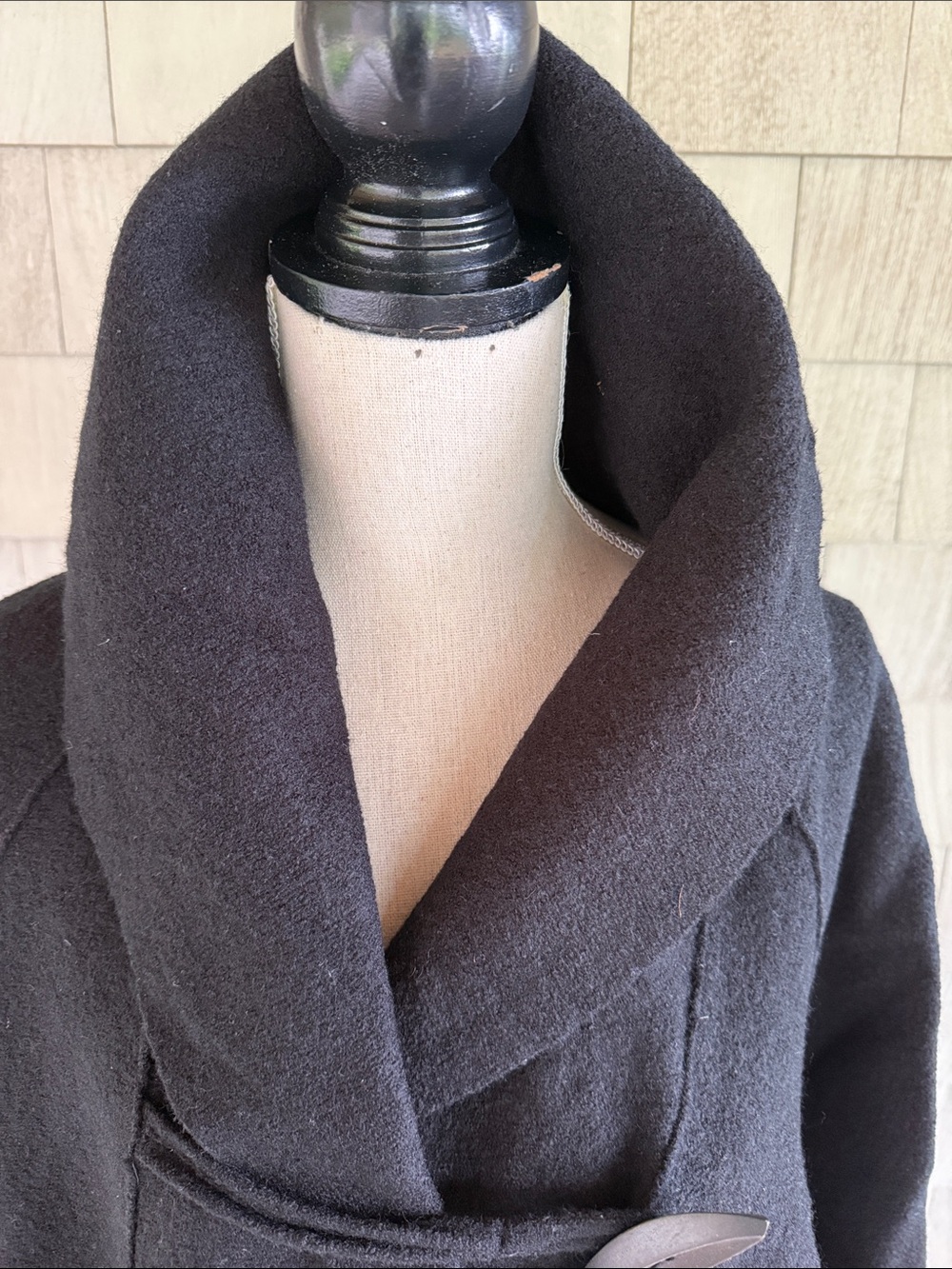 OSKA Boiled Wool Black Asymmetrical Jacket Size 2 - Picture 5 of 11